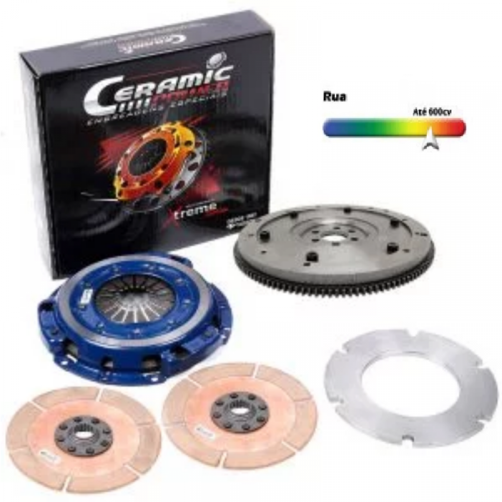 Kit Embreagem Multidisco De Ap Estria 16V 600Cv Rua/ Pista 1200 Lbs Ceramica Power