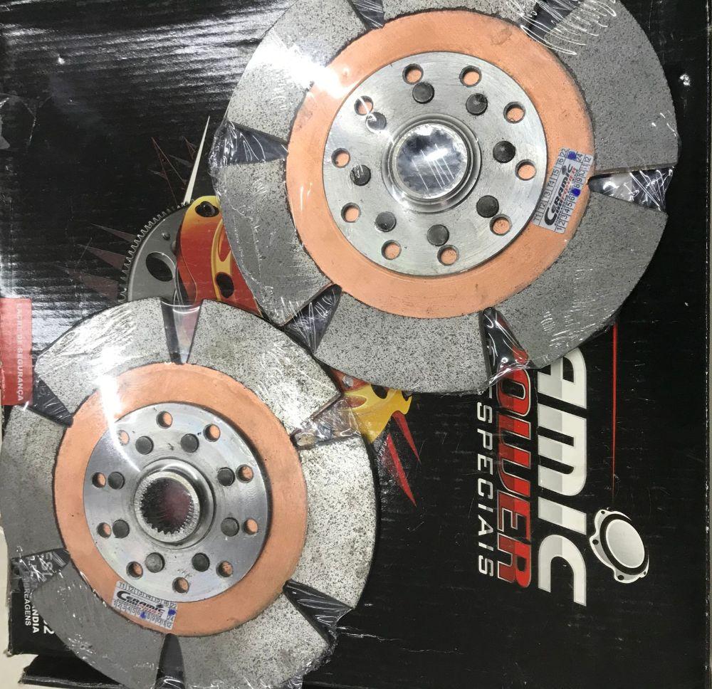 Kit Embreagem Multidisco De Ap Estria 16V 600Cv Rua/ Pista 1200 Lbs Ceramica Power