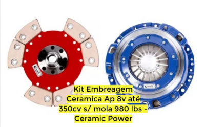 Kit Embreagem Ceramica Ap 8V Até 350Cv S/ Mola 980 Lbs Ceramic Power